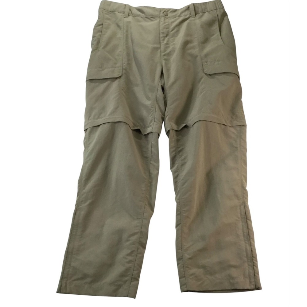 North Face Pants Mens XL Khaki Convertible Hiking Cargo Zip Off Shorts Outdoors